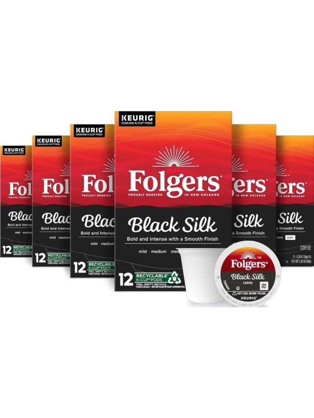 Rich Dark Roast Coffee Pods, 72 Keurig-Compatible K-Cups, Bold Flavor, Smooth